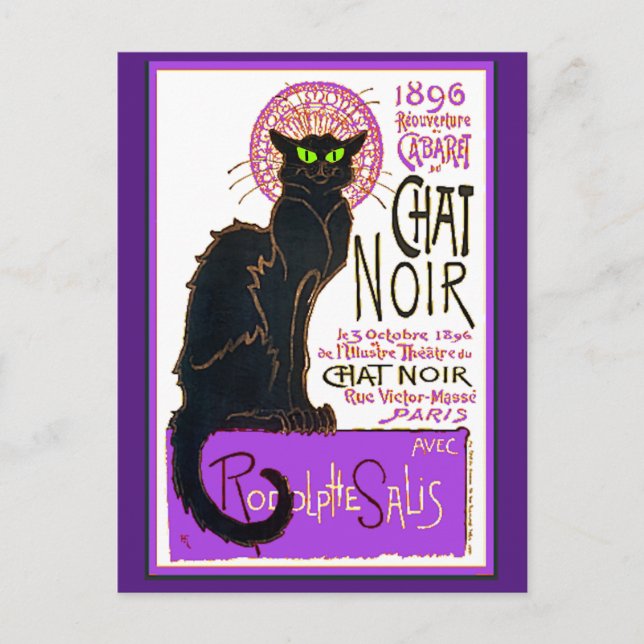 Chat Noir, Steinlen, Kunstgewerbe, Postkarte (Vorderseite)