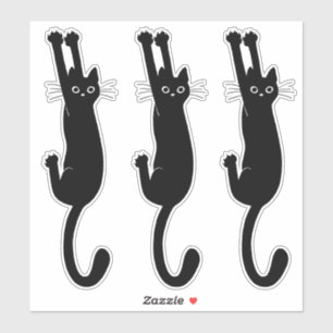 Chat noir suspendu Funny Stickers de vinyle Kitt