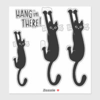 Chat noir suspendu | Funny Stickers de vinyle Kitt