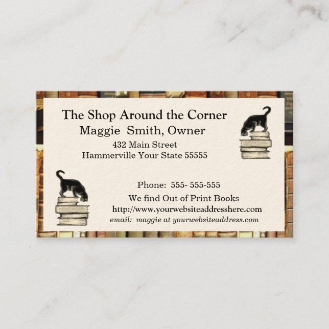 Chat on Books Business Card Visitenkarte (Vorderseite)