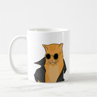 Chat orange avec lunettes de soleil Mug