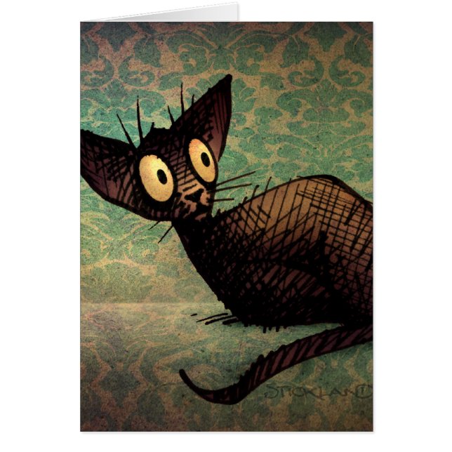 Chat oriental noir mignon (Devant)