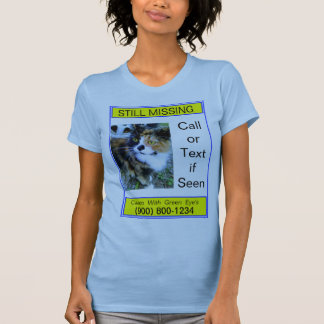 Chat Ou Chien Encore Manquant Sur T-Shirt Bleu Lég