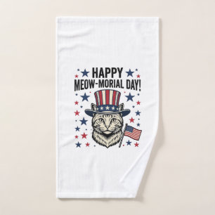 Chat Patriotique Meow-morial Day Design Vector Vin