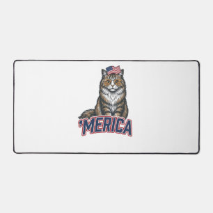 Chat Patriotique Merica Vintage Gravure Maillot Co