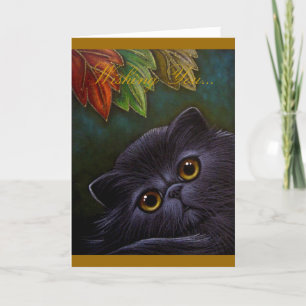 Chat persan noir - carte de thanksgiving