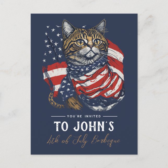Chat Personnalisé 4 juillet Invitation du parti pa (Devant)