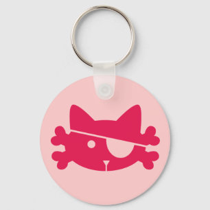 Chat pirate rose - Porte-clés