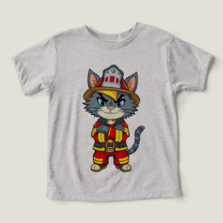 Chat pompier robuste - Style de dessin des années 