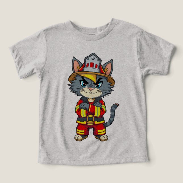 Chat pompier robuste - Style de dessin des années  (Design Recto)