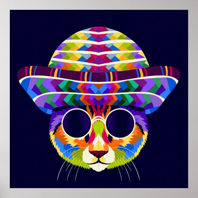 Chat Pop Art Poster (Vorne)