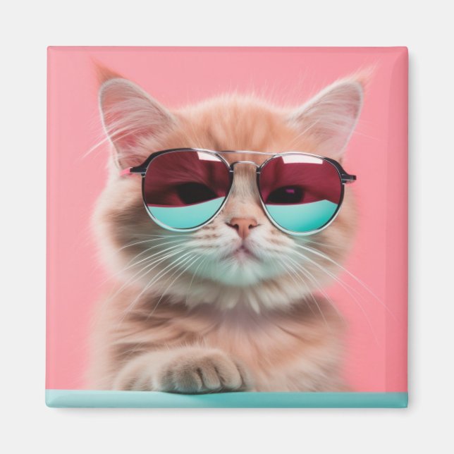 Chat Portant des lunettes de soleil Avion Magnet (Devant)