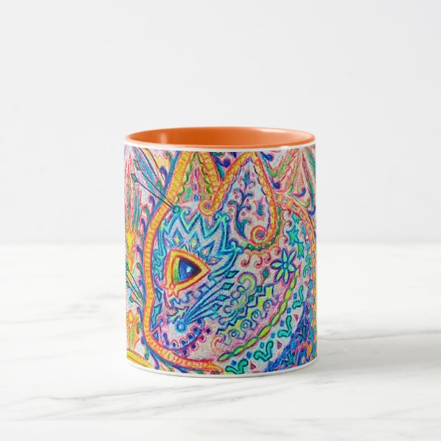 Chat psychédélique, Louis Wain Mug (Centre)