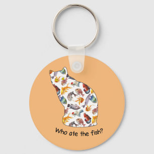 Chat: qui a mangé le poisson ? porte-clé