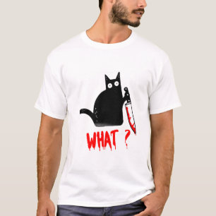 Chat Quoi ? Chat noir meurtrier avec t-shirt coute