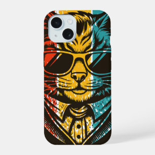 Chat Rétro Cool avec Lunettes de Soleil