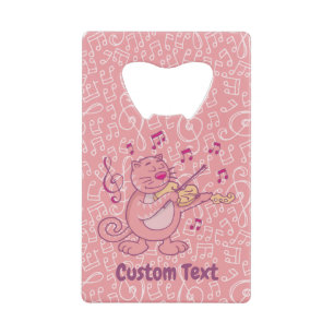 Chat rose avec Violon Carte de crédit Ouverture de