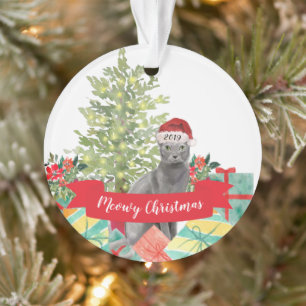 Chat russe bleu Meowy Noël
