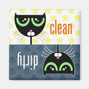 Chat sale/propre - aimant