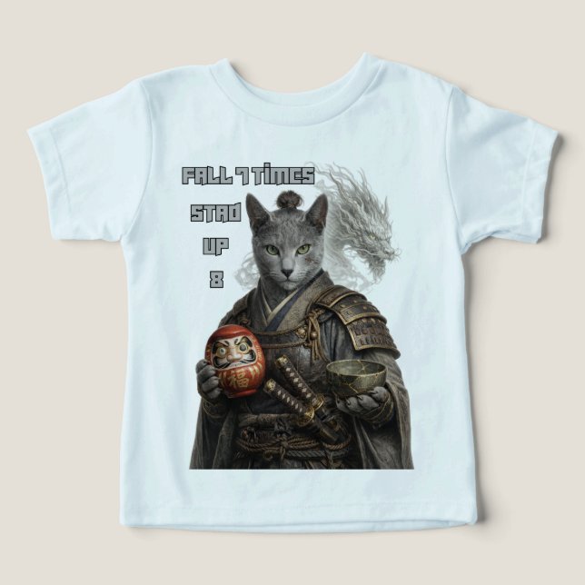 Chat Samouraï Bleu Russe (Design Recto)