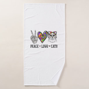 Chat Secourir Tie Dye Peace Love Chats Halloween C