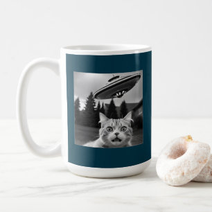 Chat Selfie OVNI Mug Drôle Café Mug