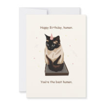 Chat siamois amusant Bonne Carte d'Anniversaire