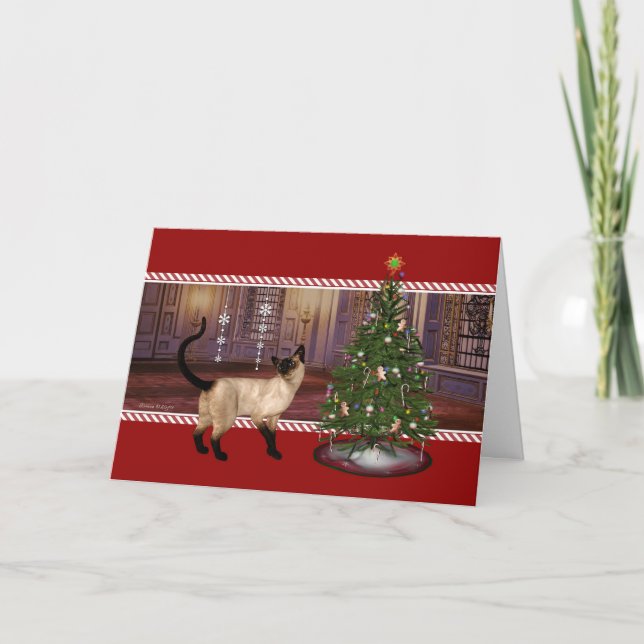 Chat siamois - carte de vacances de Bonnes Fêtes (Devant)