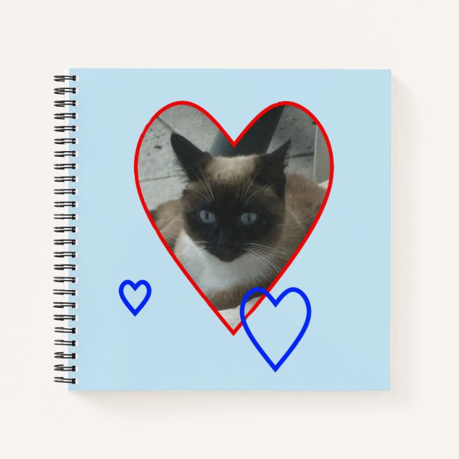 Chat Siamois En Croûte Coeur. Carnet (Devant)