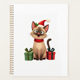 Chat siamois Noël Vacances Santa Chat siamois Noël
