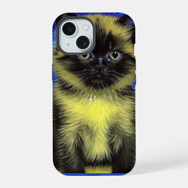 Chat siamois Nuit étoilée de Van Gogh (Verso)