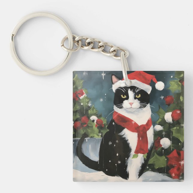 Chat Smoking dans Noël enneigé (Devant)