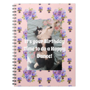 Chat Smoking Fun Cahier Floral Violet Notebook