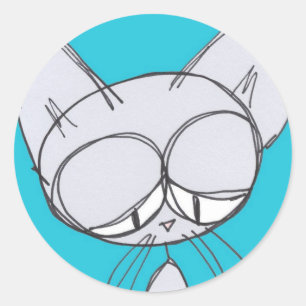 chat somnolent - autocollant