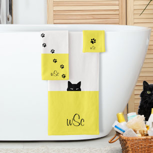 Chat sournois Monogramme Jaune