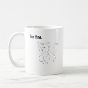 Chat Stressé, Mug Illustré Drôle de Chat