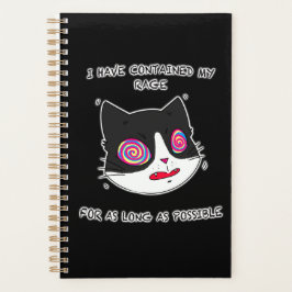 Chat Style Anime avec les yeux fous et le texte