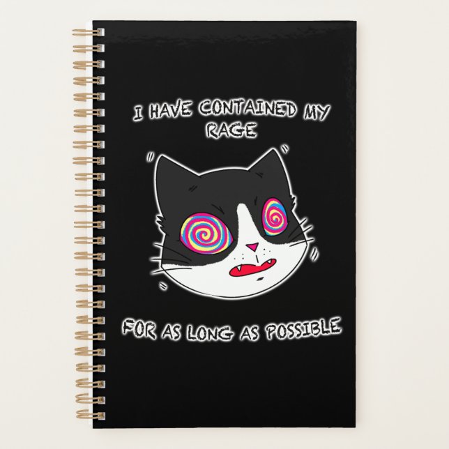 Chat Style Anime avec les yeux fous et le texte (Devant)