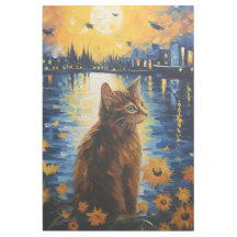 Chat Sunflower Art mur