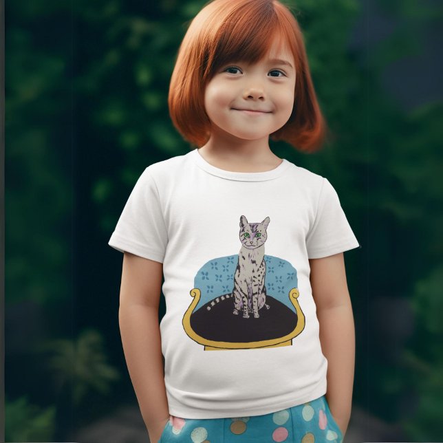 Chat sur une chaise T-shirt cadeau amoureux de les (Créateur téléchargé)