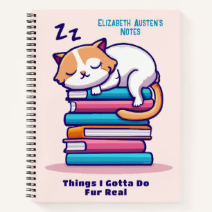 Chat sur une pile de livres Cute Custom Readers No