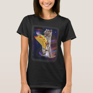 Chat Taco Dans L'Espace Drôle T-shirt Pour Chat Et