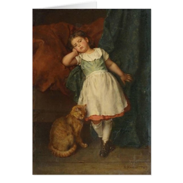 Chat tigré boudant de fille et d'or (Devant)