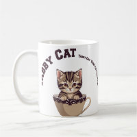 Chat tigré en tasse à thé - Art mignon de chaton p