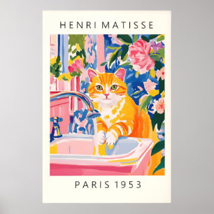 Chat tigré orange Impression artistique Matisse St