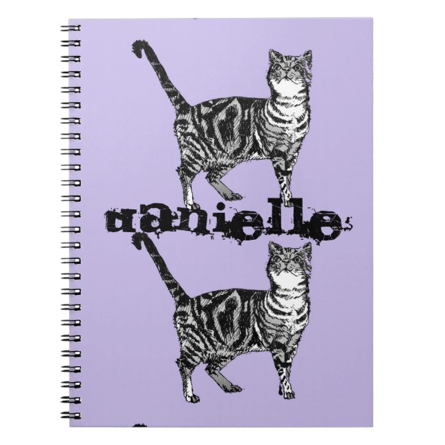 Chat tigré rayé Cahier de nom de fille mignonne (Devant)