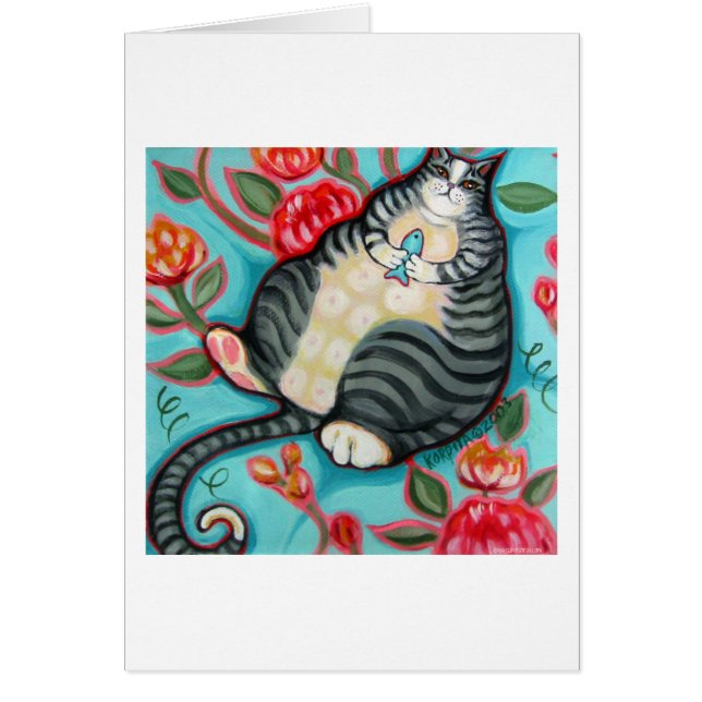 Chat tigré sur un coussin (Devant)