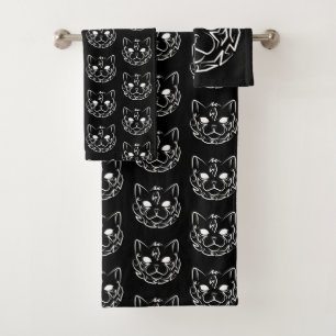 Chat tribal noir et blanc
