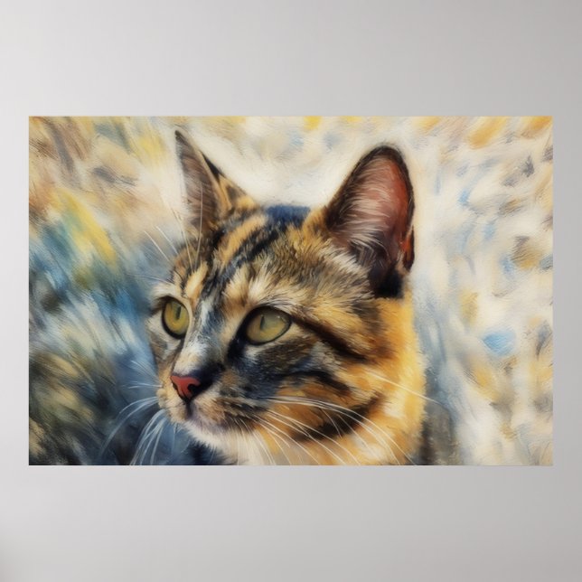 Chat tricolore Art Poster Chats Amoureux (Devant)
