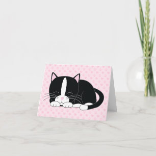 Chat Tuxedo Endormi {Chat Tuxedo} Cartes de Remerc